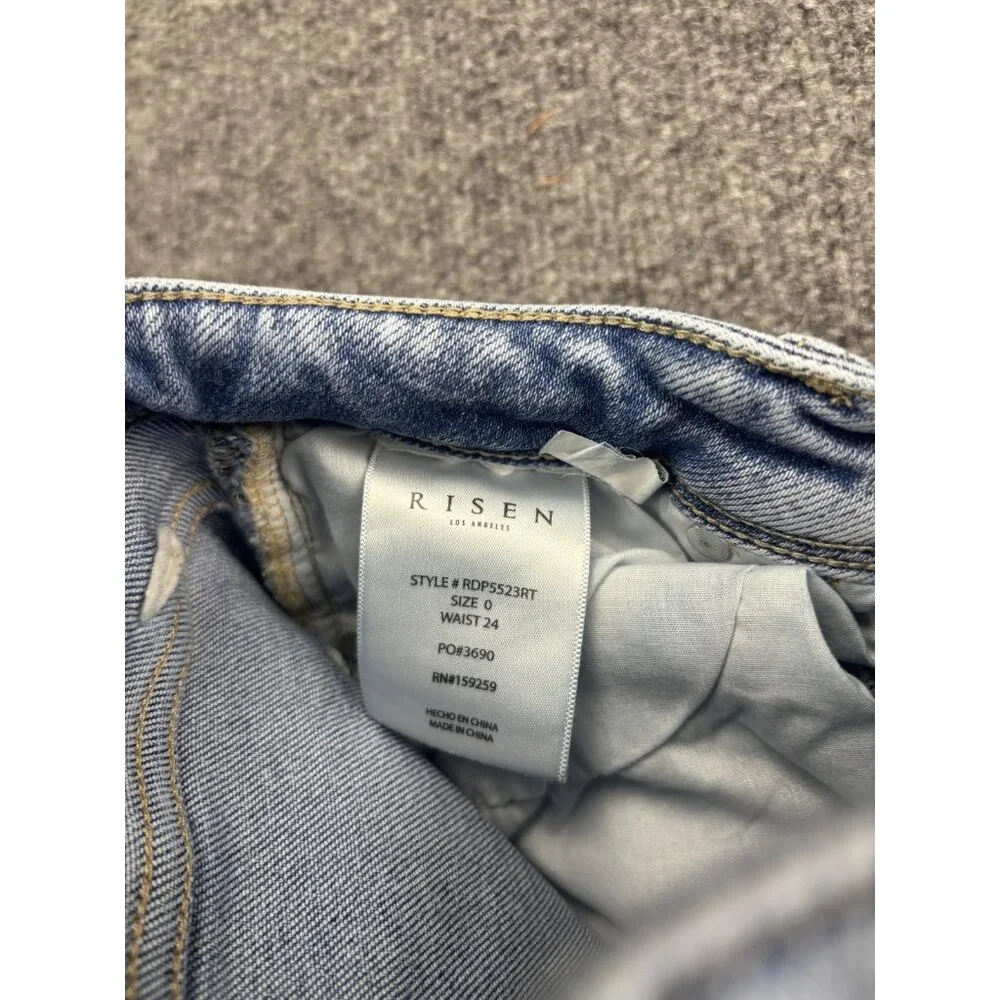 Risen Jeans Bootcut Jeans Womens 0 Light Wash Blue Mid Rise Stretch 24x30.5 - Picture 8 of 9
